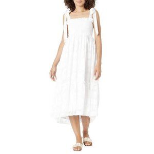 Lilly Pulitzer NWT Women's Rivera Smocked Midi-Dress - Resort White - Size Large